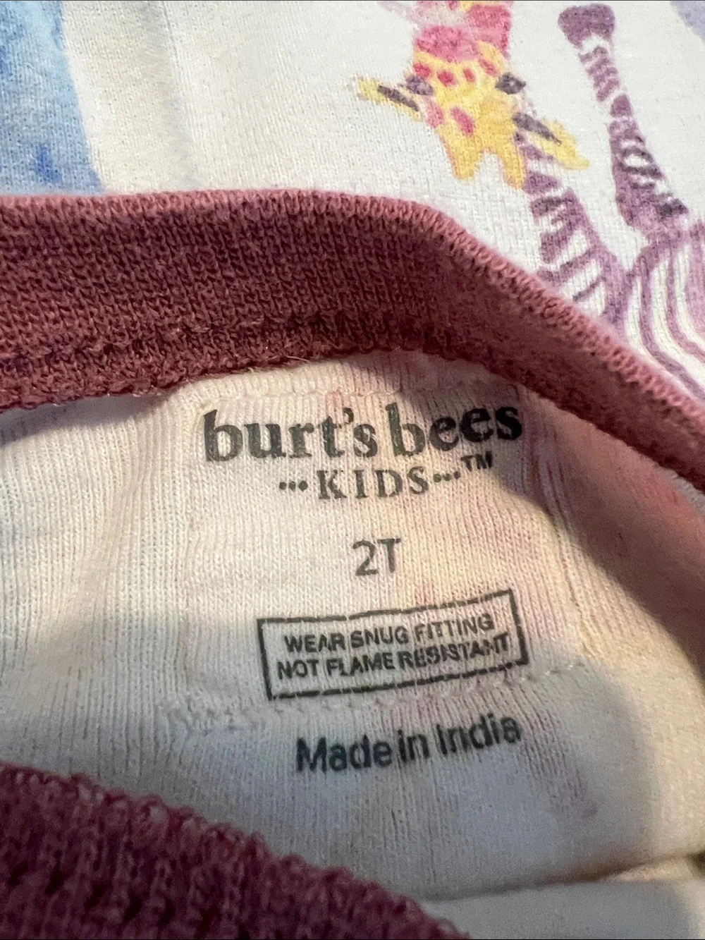 Burt’s Bees Kids Animal Print Pajama Set - Pink Accents